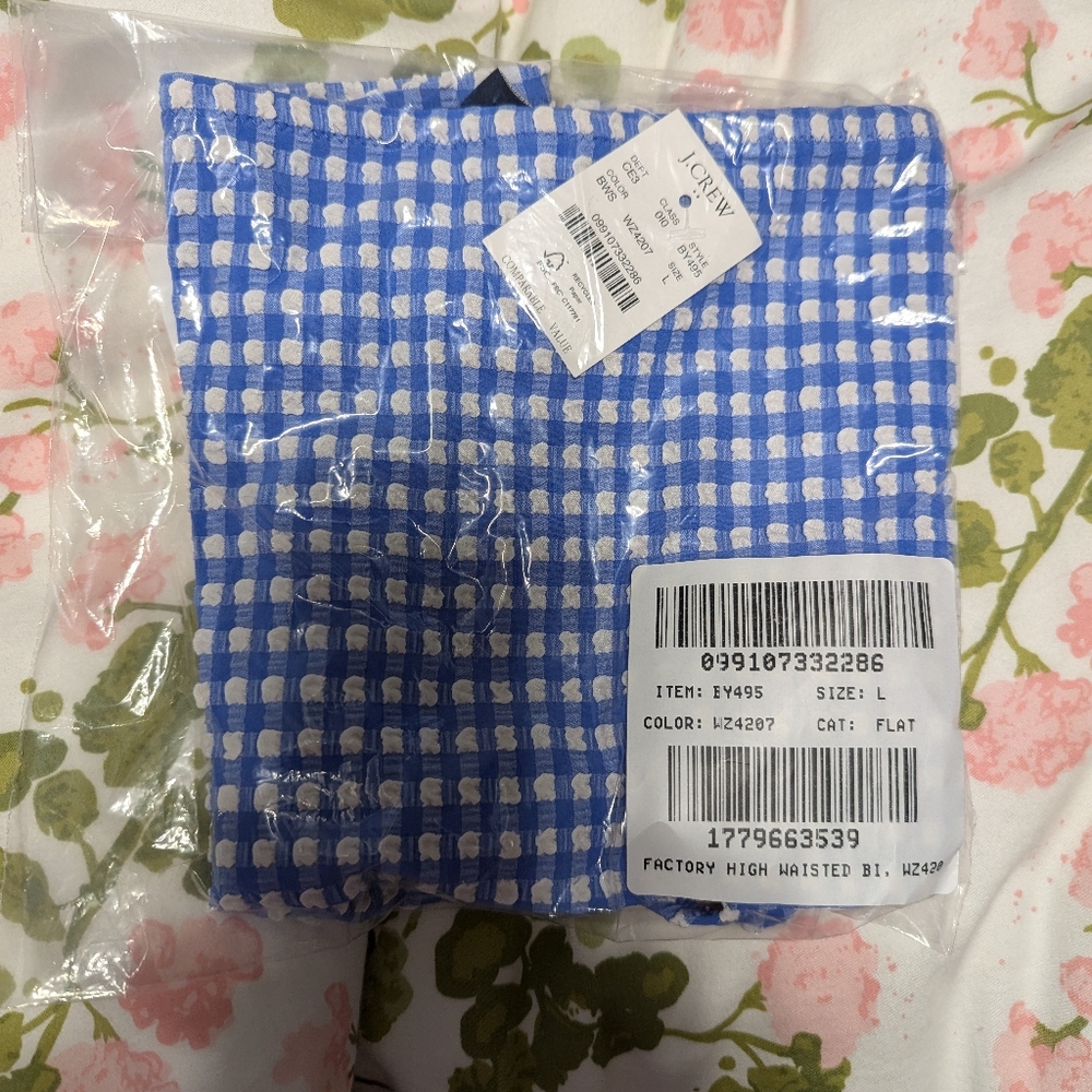 JCrew Seersucker High Waist Bikini Bottom - Picture 5 of 5